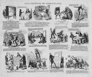 Illustrationer af frenologi, ca. 1834